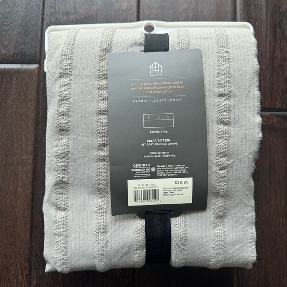 Hearth & Hand - Shower Curtain Jet Gray Crinkle Stripe NWT - Picture 5 of 5